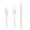 Boardwalk Three-Piece Cutlery Kit, Fork/Knife/Teaspoon, Polystyrene, White, 250PK BWK3KITHVYWH - alternate 2